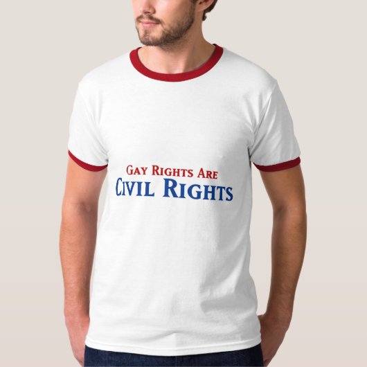ゲイの権利は市民権である Tシャツ (正面)