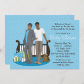 ゲイの父親のための男の子のベビーシャワー招待状 招待状 (正面/裏面)