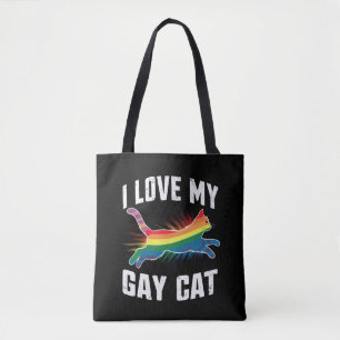 ゲイの猫が大好き ファニー レインボー プライド LGBT トートバッグ