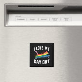 ゲイの猫が大好き ファニー レインボー プライド LGBT マグネット (インサイチュ (食洗機))