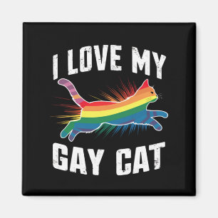 ゲイの猫が大好き ファニー レインボー プライド LGBT マグネット