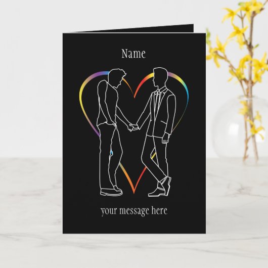 ゲイの男性の挨拶状 カード (黄色い花)