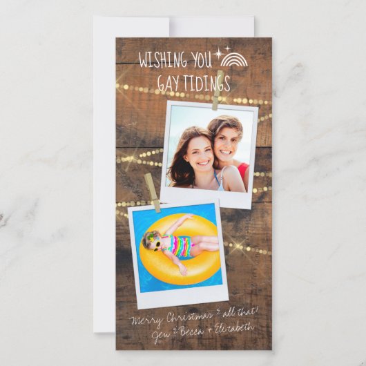 「ゲイの知り合い」 LGBT 2-Photoホリデーカード (正面)