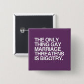 ゲイの結婚が脅かしているのは偏見だけだ 缶バッジ (正面&裏面)