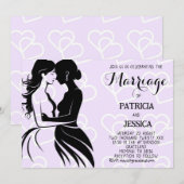 ゲイの結婚の二人の花嫁 招待状 (正面/裏面)