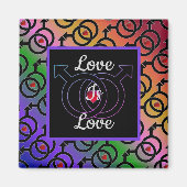 ゲイの結婚の愛はラブレインボーマグネット マグネット (正面)