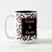ゲイの結婚パーソナライズされた愛はラブコーヒーマグ ツートーンマグカップ (左)