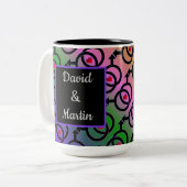 ゲイの結婚パーソナライズされた愛はラブレインボーマグ ツートーンマグカップ (正面左)