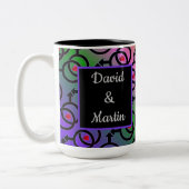 ゲイの結婚パーソナライズされた愛はラブレインボーマグ ツートーンマグカップ (左)