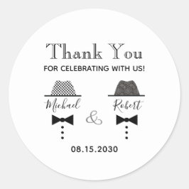 ゲイの結婚式のお礼のギフト ラウンドシール