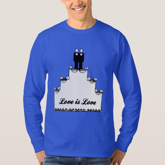 ゲイの結婚式のケーキの愛情 -.png tシャツ (正面)