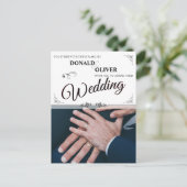 ゲイの結婚式の指輪をしたカップルの手 ポストカード (スタンド正面)