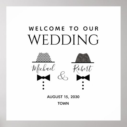 ゲイの結婚式ウェルカム ポスター (正面)