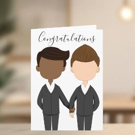 ゲイの結婚式 おめでとう 混血の男性カップル カード