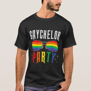 ゲイの花婿 ゲイ レズビアン LGBTQ プライド バチェラーパーティーW Tシャツ
