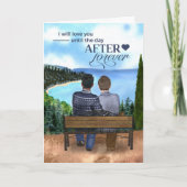 ゲイの若い異人種間カップル記念日 カード (正面)