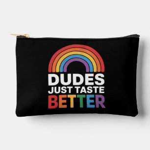 ゲイの虹のLGBTQ おもしろTシャツ 男はただおいしい アクセサリーポーチ