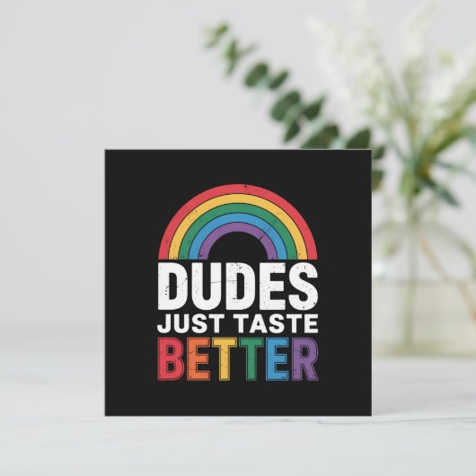 ゲイの誇りを込めたユーモアのギフト 同性愛者のためのLGBTQプレゼント 招待状 (スタンド正面)