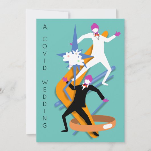 ゲイの雄結婚のスリッペリーウィンドウ 招待状 (正面)