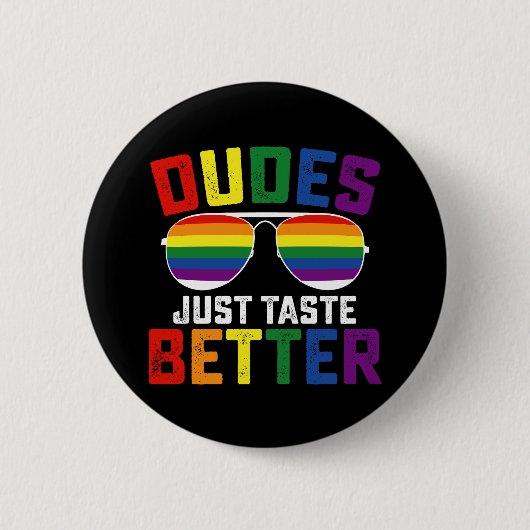 ゲイはうまいぞ ゲイ・LGBTプライドTシャツ 缶バッジ (正面)