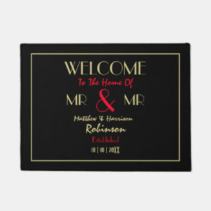 ゲイは新婚のMr.とMr.パーソナライズされたの結婚贈り物 ドアマット
