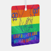 ゲイは権利を有する メタルオーナメント (正面右)