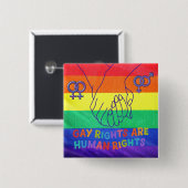 ゲイは権利を有する 缶バッジ (正面&裏面)