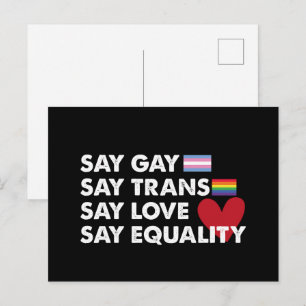 ゲイは言うトランスは愛は平等プライドLgbtと言う ポストカード