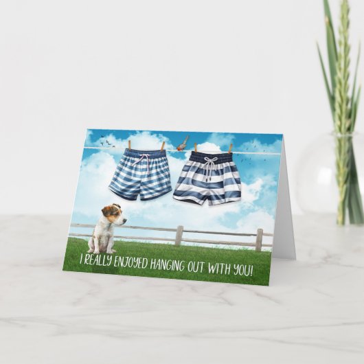 ゲイぶら下がったがトランクスを泳いで楽しむ カード (正面)