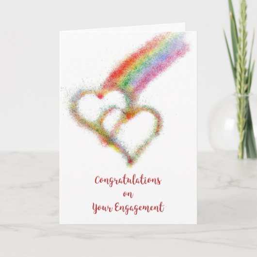ゲイまたはレズビアンカップル婚約おめでとう カード (正面)