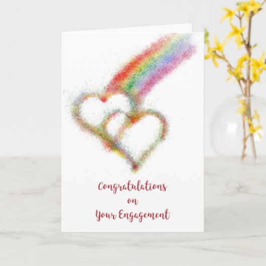 ゲイまたはレズビアンカップル婚約おめでとう カード (黄色い花)