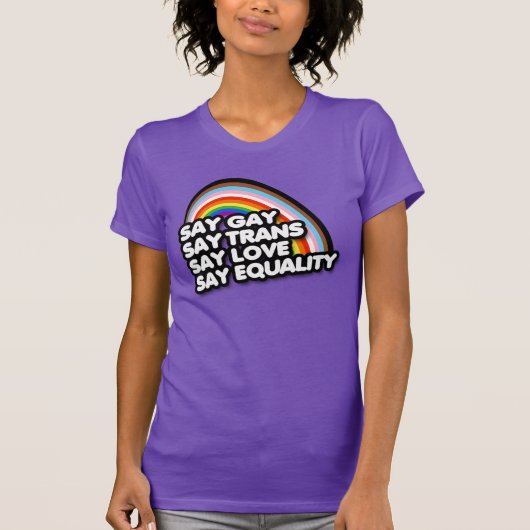 ゲイを応援 トランスジェンダーの愛 平等 Tシャツ (正面)