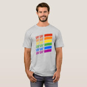ゲイを応援 レインボー Tシャツ (正面フル)