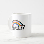 ゲイを称えよう - 包括的なレインボー コーヒーマグカップ (正面左)