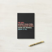 ゲイを語ろう トランスの子供を守れ 禁止された本を読め LGBTQ ポストイット (デスク上)