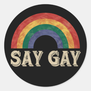 ゲイを讃え ヴィンテージ レインボー ゲイ プライド LGBT 月間 ラウンドシール