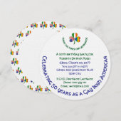 ゲイアイリッシュアメリカンシャムロック誕生日 招待状 (正面/裏面)