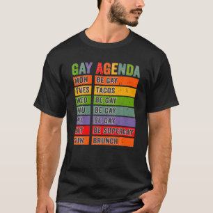 ゲイアジェンおもしろいダレインボーゲイプライド Tシャツ