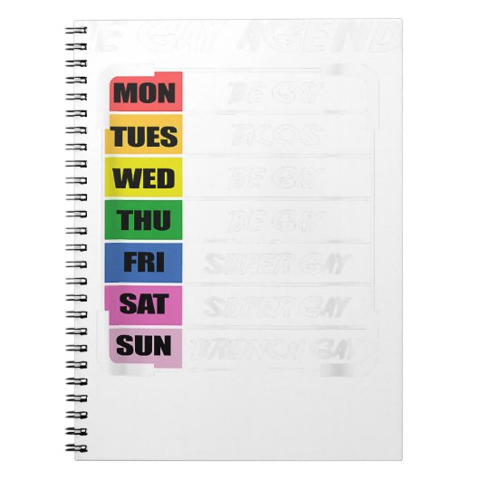 ゲイアジェンダゲイまたはレズ ノートブック (正面)