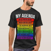 ゲイアジェンダプライドレインボーフラグLGBTQ おもしろい LGBT All Tシャツ (正面)