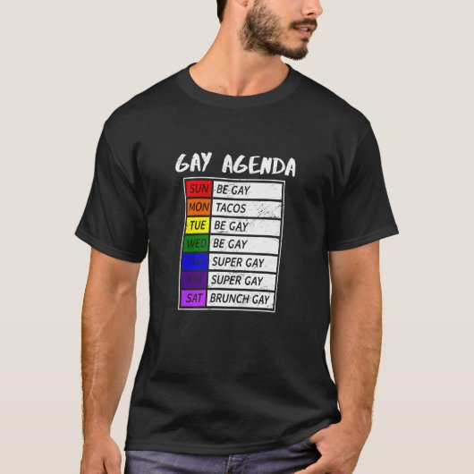 ゲイアジェンダプライド月ゲイプライド国旗Lgbt Communi Tシャツ (正面)