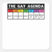 ゲイアジェンダ – LGBTプライド スクエアシール (正面)