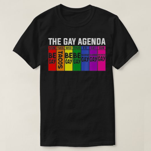 ゲイアジェンダLGBTプライド Tシャツ (デザイン正面)