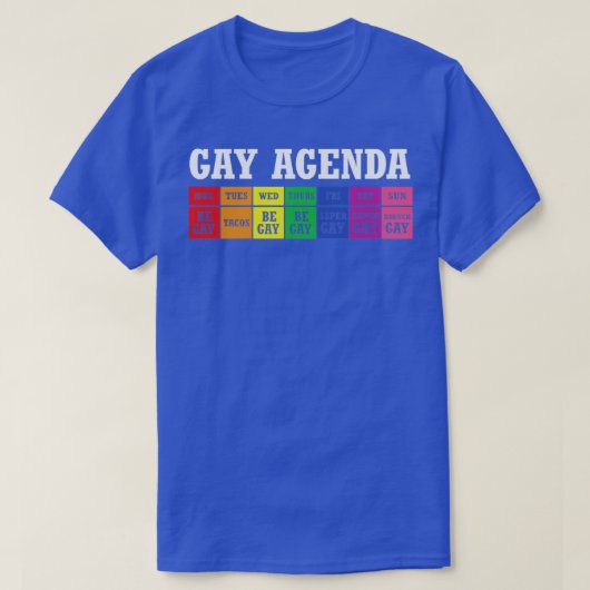 ゲイアジェンダLGBTレインボーデイプランナー おもしろい Tシャツ (デザイン正面)