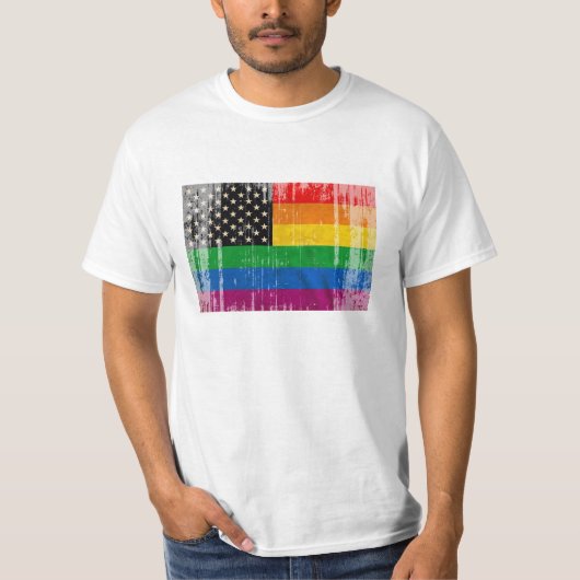 ゲイアメリカ国旗 Tシャツ (正面)