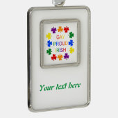 ゲイイ誇りを持ったリッシュLGBTレインボーシャンロックカスタム シルバープレートフレームオーナメント (右)