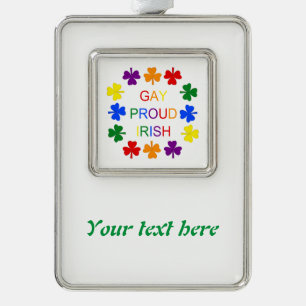 ゲイイ誇りを持ったリッシュLGBTレインボーシャンロックカスタム シルバープレートフレームオーナメント