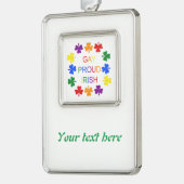 ゲイイ誇りを持ったリッシュLGBTレインボーシャンロックカスタム シルバープレートフレームオーナメント (左)