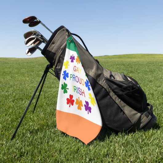 ゲイイ誇りを持ったリッシュLGBTレインボーシャンロック ゴルフタオル (グリーン)