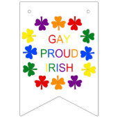 ゲイイ誇りを持ったリッシュLGBTレインボーシャンロック バンティングフラッグ (第3の旗)